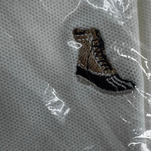 NEW Old Stock LL Bean Polo Shirt 100 Year Edition With Boot Logo White small - Picture 4 of 9